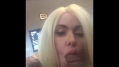 Golden-haired Bimbo Prostitute Knows How To Throat Fuck Big Black Cock